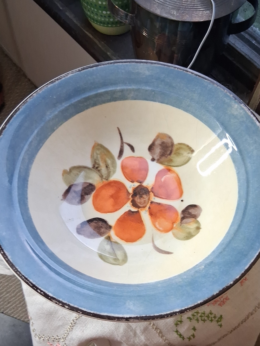 Pier 1 Hand-Painted Sophie Floral Ceramic Bowl Italy